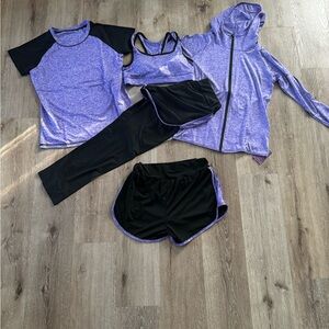 Athletic Wear Set in Purple and Black